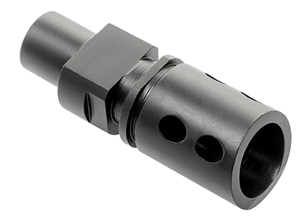 CMMG 57DA5BE Flash Hider Black Steel with M12x1 LH Threads for 5.7x28mm FN PS90