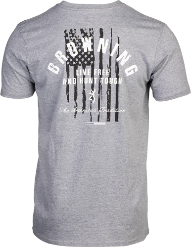 BROWNING SS T-SHIRT HUNT TOUGH - HEATHER GRAY LARGE