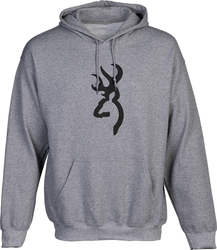 BROWNING HOODIE BRANDED BUCK - MARK HEATHER GRAY XLARGE - Image 2