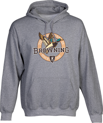 BROWNING HOODIE VINTAGE EMBLEM - GREENHEAD HEATHER GRAY LARGE - Image 2