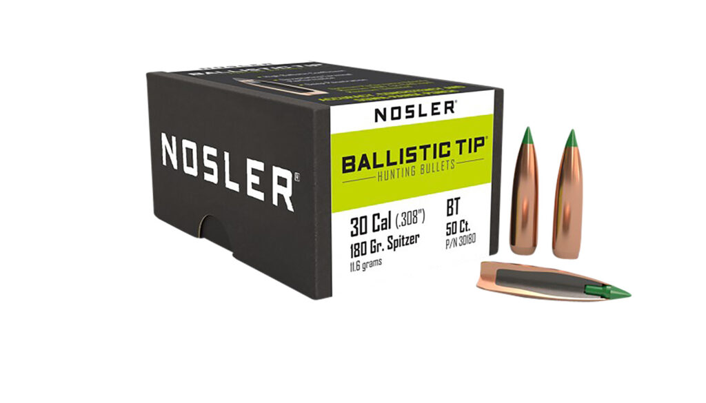 Nosler 30180 Ballistic Tip  30Cal 180gr Spitzer 50/Box