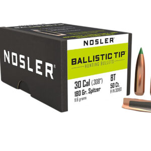 Nosler 30180 Ballistic Tip 30Cal 180gr Spitzer 50/Box