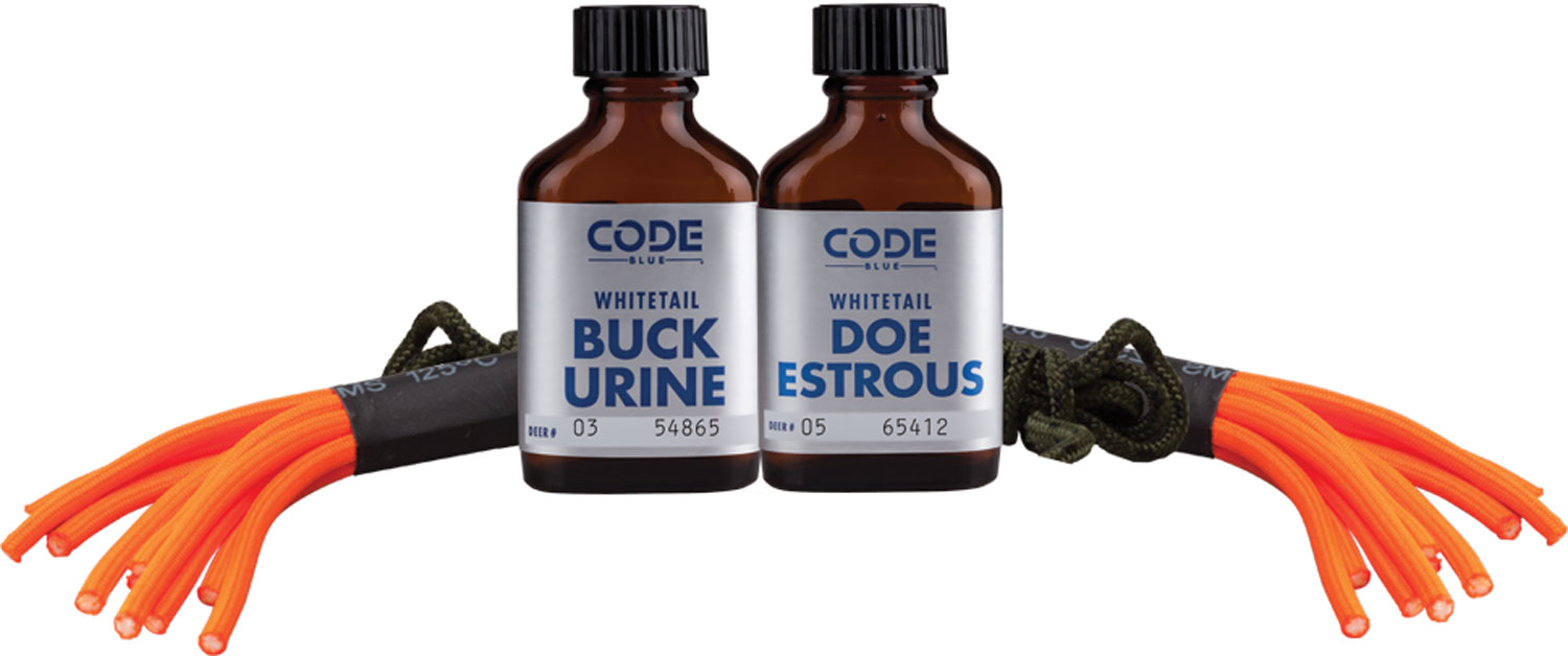 Code Blue OA1074 Double Drag Combo Deer Attractant Doe In Estrus/Buck Urine 1 oz Bottles