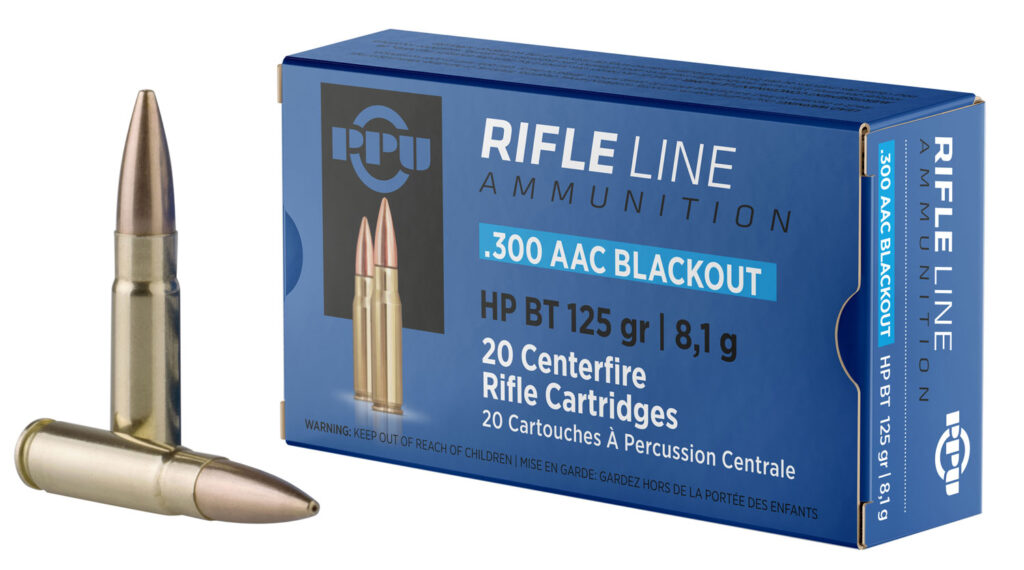 PPU PP300BH Standard Rifle  300Blackout 125gr Hollow Point Boat Tail 20 Per Box/50 Case
