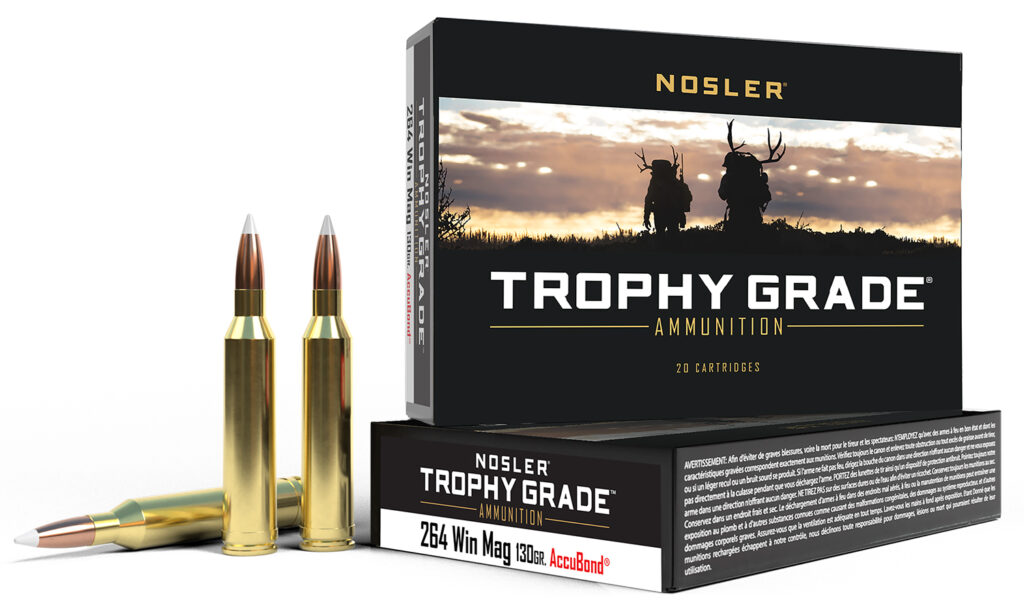 Nosler 60019 Trophy Grade  264WinMag 130gr Nosler AccuBond 20 Per Box/10 Case