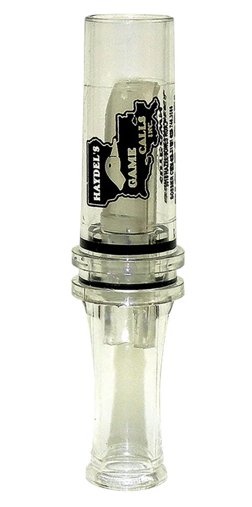 Haydel's Game Calls BC10 Big Barreled  Open Call Single Reed Mallard Sounds Attracts Ducks Clear Plastic