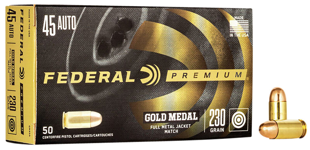 Federal GM45A Premium Gold Medal 45ACP 230gr Full Metal Jacket 50 Per Box/20 Case