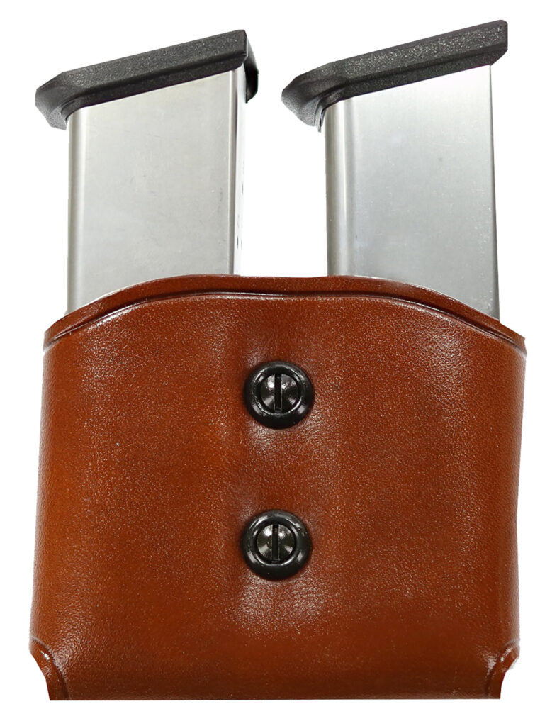 Galco DMC26 DMC Mag Carrier Double Tan Leather Belt Loop 45 ACP Belts 1.50-1.75" Wide Compatible w/ Single Stack Compatible w/ Sig P220 Compatible w/ 1911