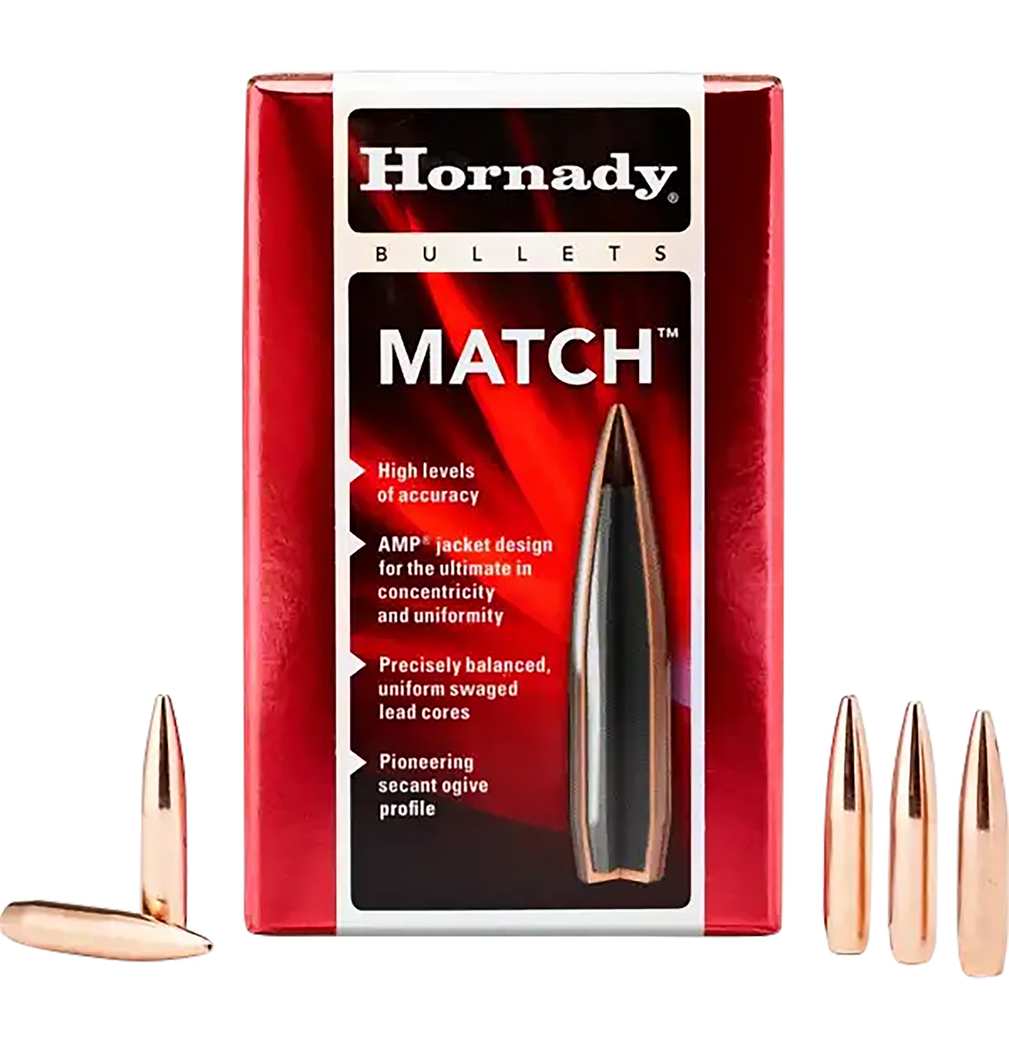 Hornady 30733 Match 30 Cal .308 208 gr Hollow Point Boat Tail Match 100 Per Box/ 15 Case