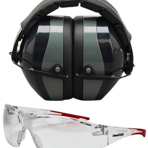 Champion Targets 40622 Eyes & Ears Combo 26 dB Over the Head Passive Muff & Shooting Glasses Black/Gray