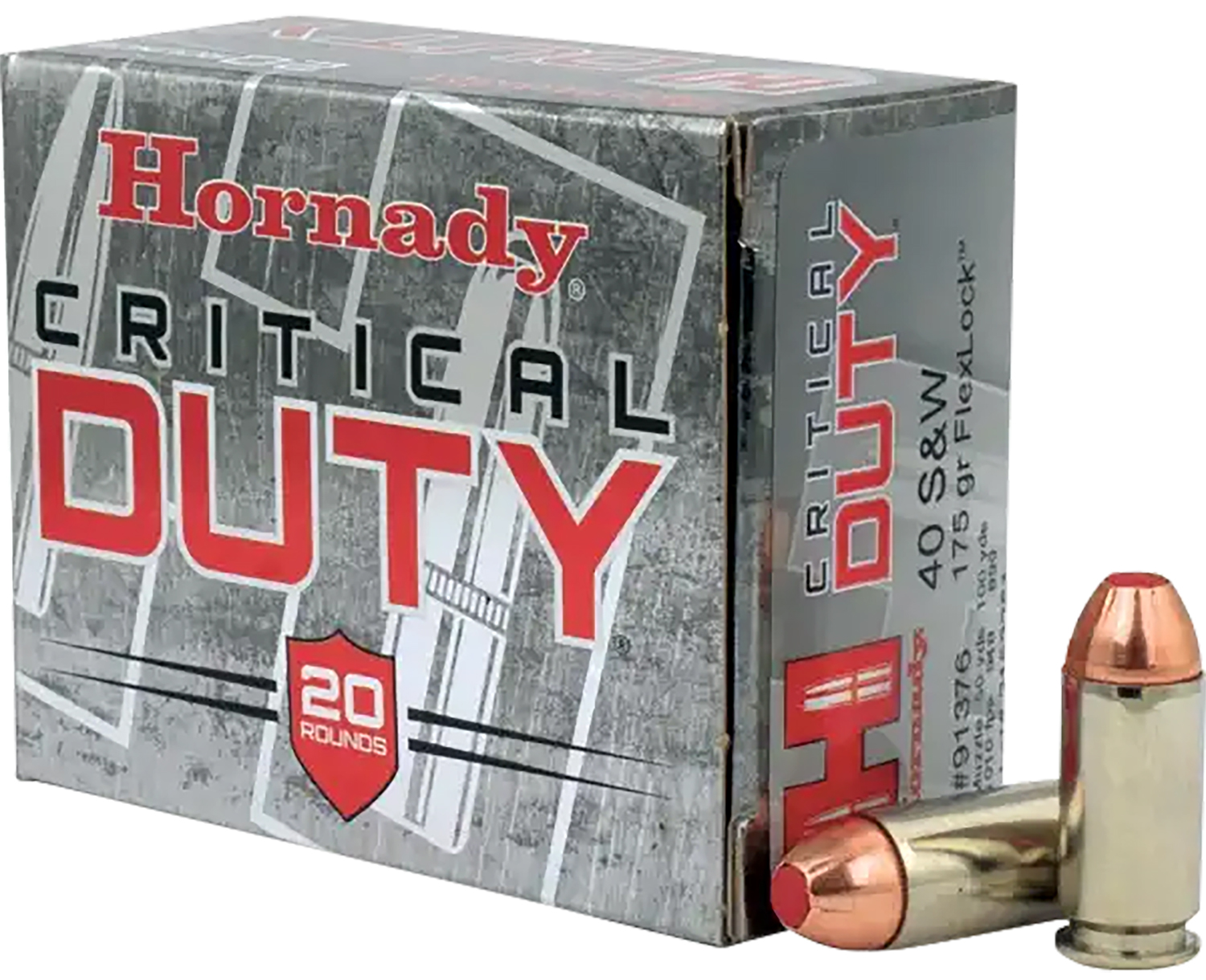 Hornady 91376 Critical Duty 40S&W 175gr Hornady FlexLock 20 Per Box/10 Case