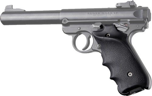 HOGUE GRIPS RUGER MKIV RUBBER - GRIP W/ FG & RH THUMB REST BLK