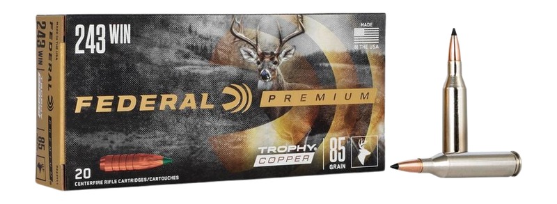 Federal P243TC1 Premium 243Win 85gr Trophy Copper 20 Per Box/10 Case