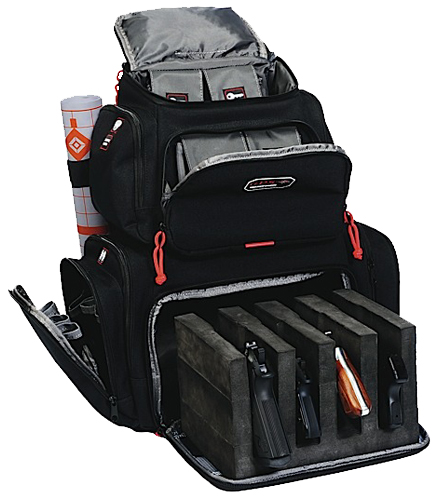 GPS Bags 1711BP Handgunner  Black 1000D Nylon Holds 4 Handguns
