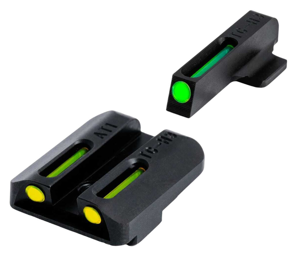 TruGlo TG131GT1B TFO Green/Tritium/Fiber Optic Front Sight-Yellow/Tritium/Fiber Optic Rear Sight Glock 42/43