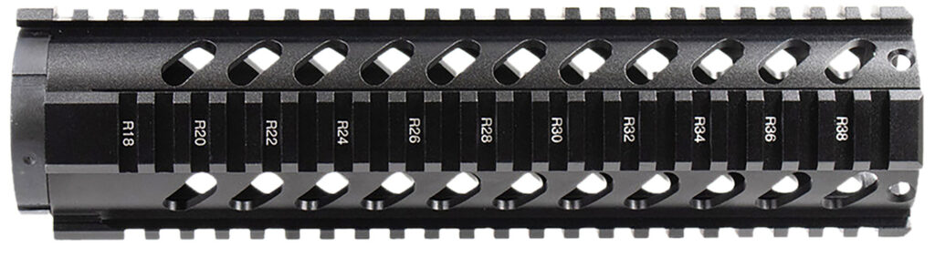Aim Sports MT061 AR Handguard  10" Mid-Length Style Made of Aluminum with Black Anodized Finish & Quad Rail