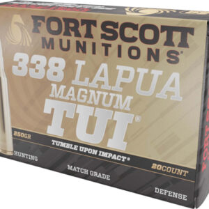 FORT SCOTT 338 LAPUA MAG 250GR - TUI SOLID BRASS 20RD 5BX/CS