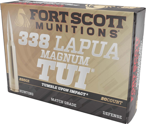 FORT SCOTT 338 LAPUA MAG 250GR - TUI SOLID BRASS 20RD 5BX/CS
