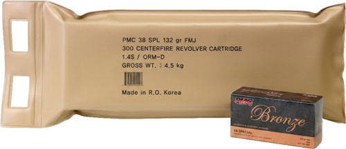 PMC AMMO 38 SPECIAL 132GR. - FMJ-RN 300 RD BATTLE PK 3BP/CS