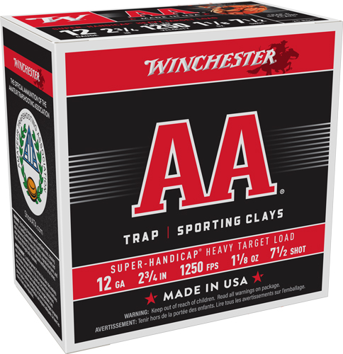 10NCHESTER AA 12GA 2.75" - 1-1/8OZ #7.5 1250FPS 250R CASE