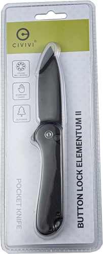 CIVIVI KNIFE ELEMENTUM II 2.96 - " G-10/BLK STONEWASH CLAM PACK - Image 3