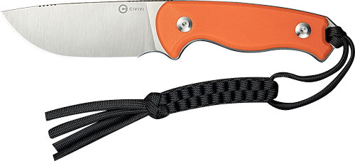 CIVIVI KNIFE TIMBERBARK 3.2" - FIXED ORANGE/SATIN G10 STNWSH