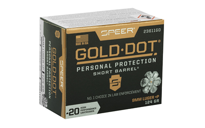 SPR GOLD DOT 9MM+P 124G HP SB 20/200 - Image 2