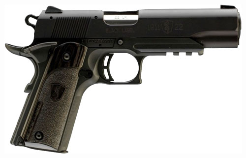 BROWNING 1911-22 BLACK LABEL - 22LR 4.25"FS W/ RAIL BLK/LAM*