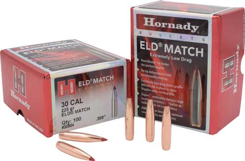 HORNADY BULLETS 30CAL .308 - 225GR ELD-MATCH 100CT 15BX/CS