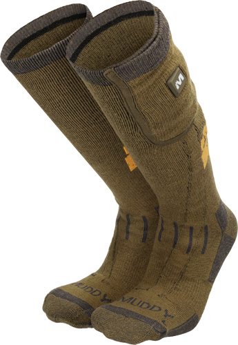 MUDDY NUCLEUS HEATED SOCKS - BROWN CLAY MEDIUM/LARGE