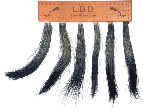 PITTMAN GAME CALLS LONG BEARD - DOWN MULTI TURKEY BEARD MOUNT