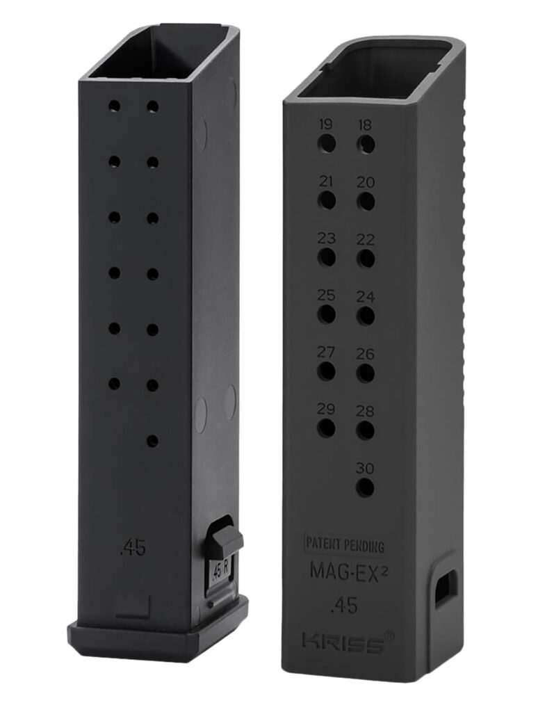 Kriss USA KVAMX2K90BL00 Mag-Ex2 Extension Kit Extended 9mm Luger 40rd Compatible w/Glock 17 Gen3-5 17rd Magazines Black Polymer