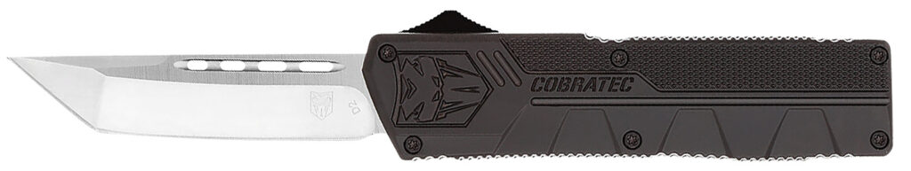 CobraTec Knives BCTLWTNS Lightweight 3.25" OTF Tanto Plain D2 Steel Blade/Black Aluminum Handle Includes Pocket Clip