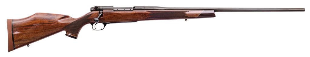 Weatherby MDX01N65RWR4O Mark V Deluxe Full Size 6.5 Wthby RPM 4+1 24" High Gloss Blued Fluted Barrel, Blued Steel Drilled & Tapped Receiver, Gloss Walnut Monte Carlo Stock, Right Hand