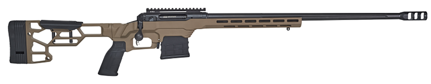 Savage Arms 57566 110 Precision 338 Lapua Mag 5+1 24", Matte Black Rec/Barrel, Flat Dark Earth Cerakote MDT LSS XL Chassis, Polymer Grip