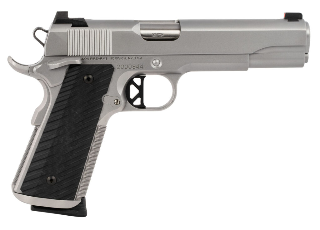 Dan Wesson 01824 Valor  45 ACP 8+1 5" Stainless Steel Barrel, Bead Blasted Serrated Stainless Steel Slide & Frame w/Beavertail & Picatinny Rail, Black G10 Grip, Ambidextrous