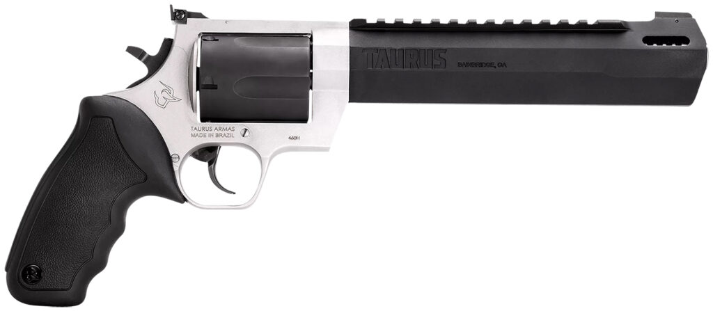 Taurus 2460085RH Raging Hunter 460 S&W Mag 5rd 8.37" Matte Black Oxide Cylinder & Barrel Matte Stainless Steel Frame Black Rubber with Integrated Cushion Insert Grip