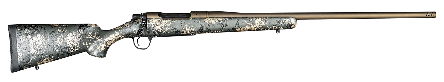 Christensen Arms 8010107900 Mesa FFT 7mm Rem Mag 3+1 22" Threaded Barrel, Burnt Bronze Cerakote, Green with Black/Tan Webbing Stock