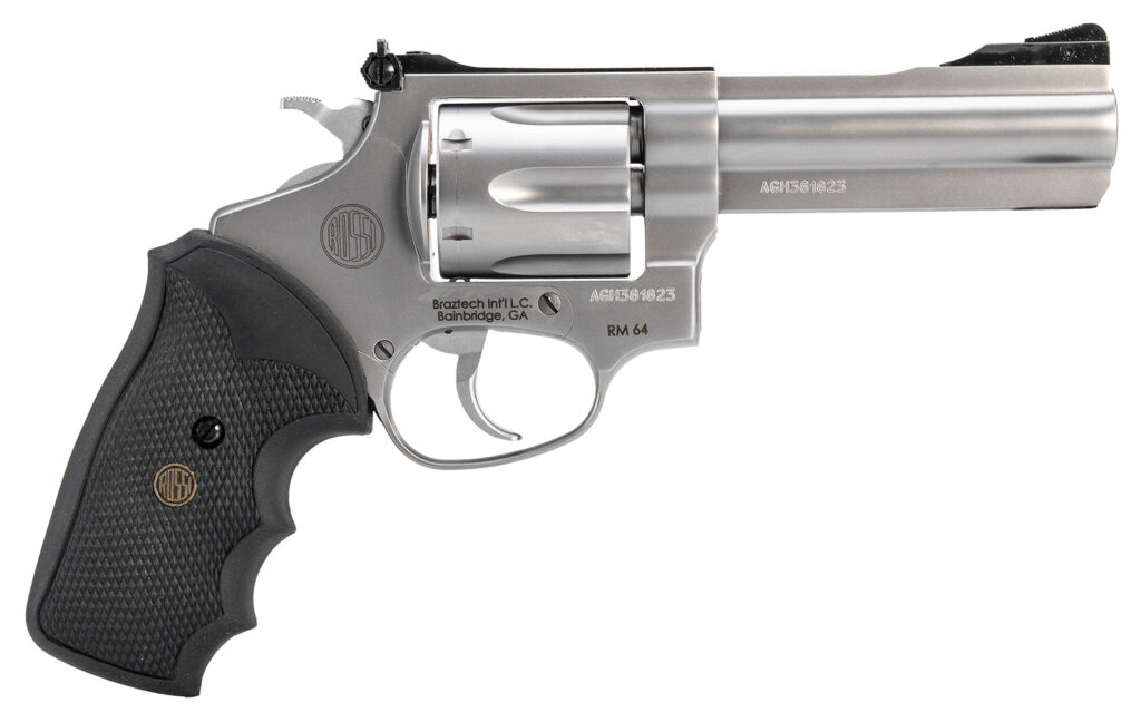 Rossi 2RM649 RM64 357 Mag 6 Shot 4" Matte Stainless Steel Barrel, Cylinder & Frame Textured Black Rubber Grip