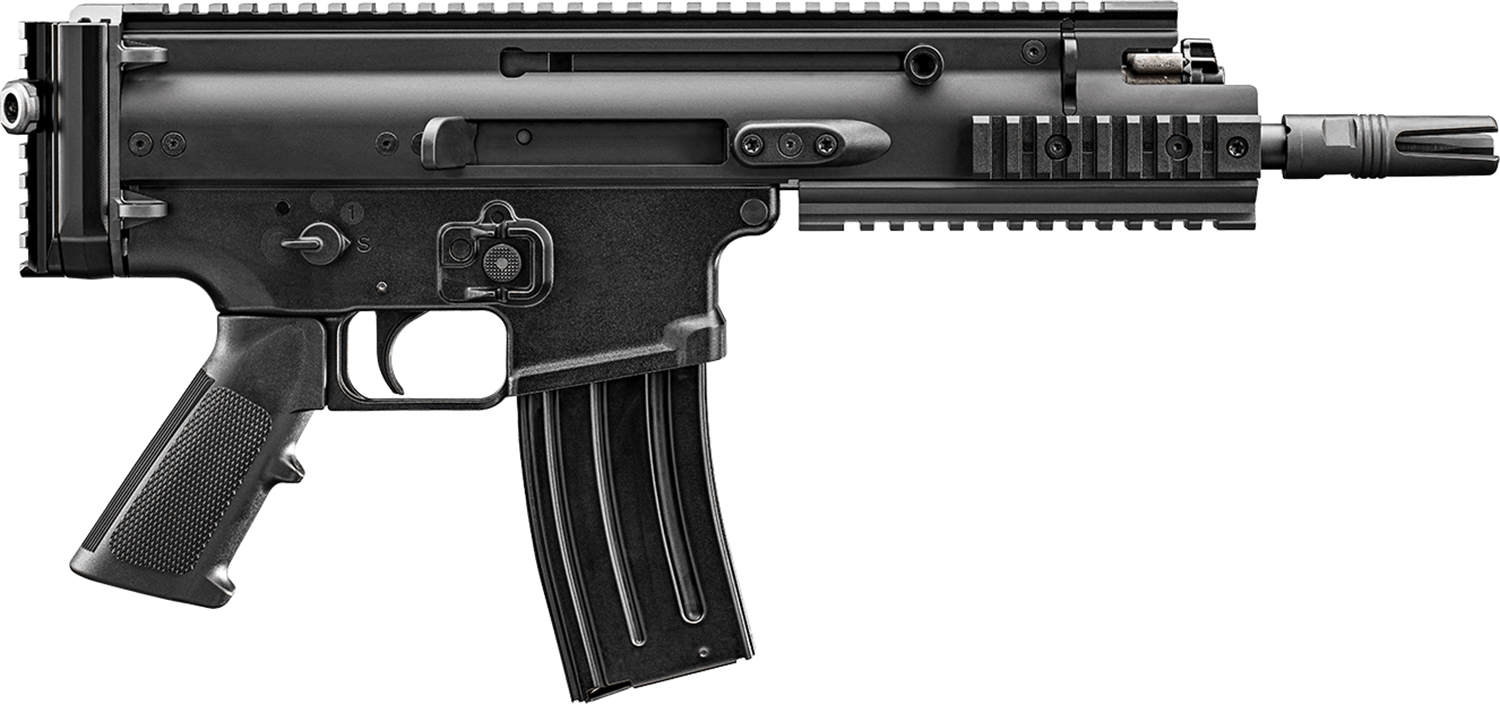 FN 38101244 SCAR 15P 5.56x45mm 10+1 7.50" Black Anodized Chrome Lined Steel Barrel, Black Anodized Aluminum Picatinny Rail Receiver, Black Polymer Grip, Ambidextrous