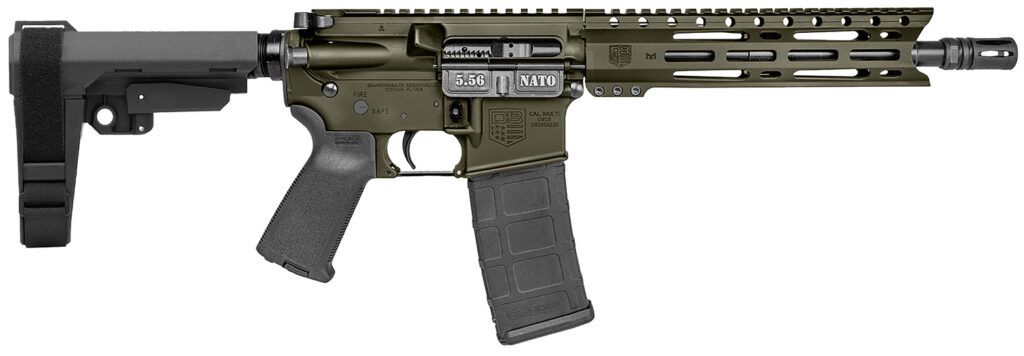 Diamondback DB1916K101 DB15  5.56 NATO 30+1 10" Black Nitride Heavy Threaded Barrel, OD Green Cerakote Picatinny Rail Aluminum Receiver, 9" M-LOK Handguard SB Tactical Brace & Black Magpul MOE Grip