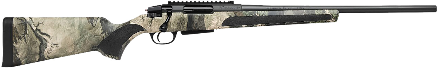 Stevens 19456 334 Bolt Action 243 Win 3+1 20" Camo/Dark Gray Carbon Steel Receiver Integrated Recoil Lug Ergonomic/Recoil Pad Synthetic Stock Picatinny Rail Right Hand
