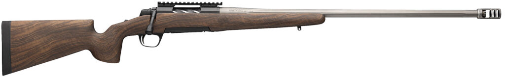 Browning 036077294 X-Bolt 2 Long Range 6.5 PRC 3+1 26" Matte Gray Fluted Threaded Sporter Barrel, Matte Blued Picatinny Rail Stainless Steel Receiver, McMillan Game Scout Wood Finish Composite Stock