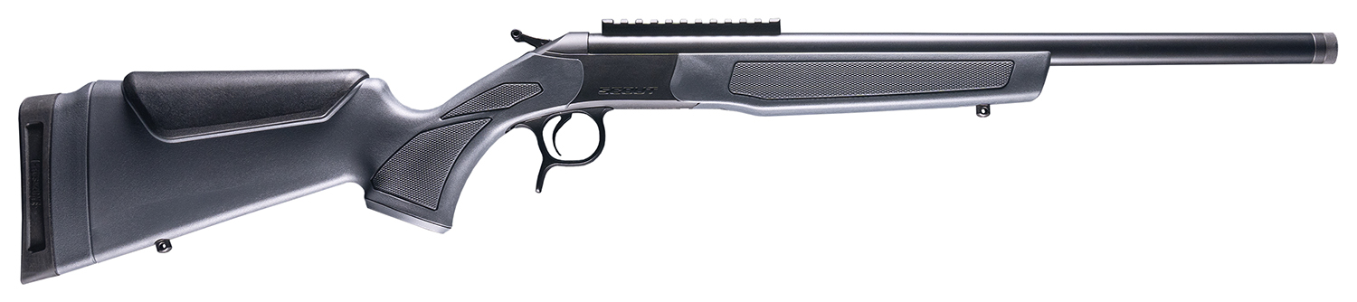 CVA CR4440 Scout 360 Buckhammer 1rd 20" Blued Threaded Barrel, Blued Picatinny Rail Receiver, Stealth Gray Fixed Synthetic Stock