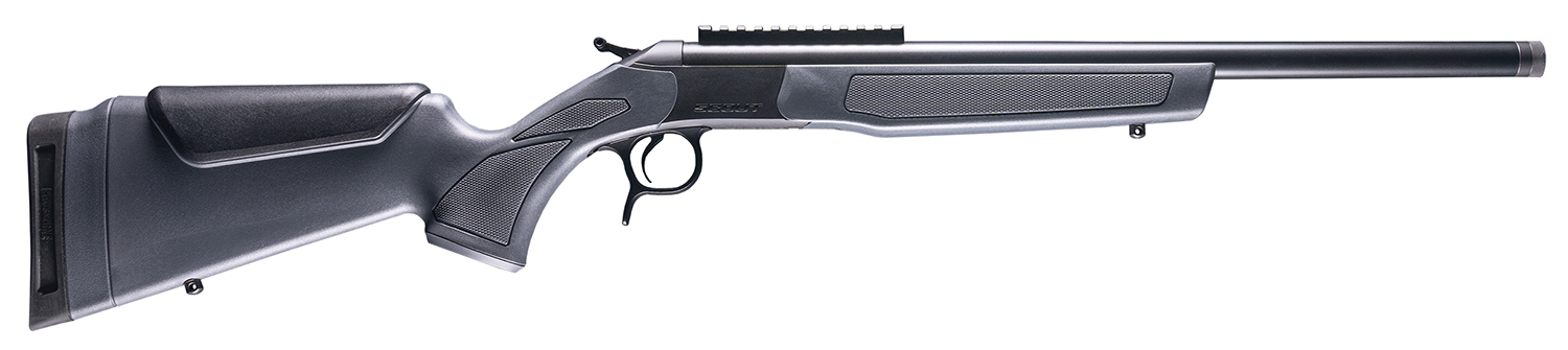 CVA CR4443 Scout 450 Bushmaster 1rd 22" Blued Threaded Barrel, Blued Picatinny Rail Receiver, Stealth Gray Fixed Synthetic Stock