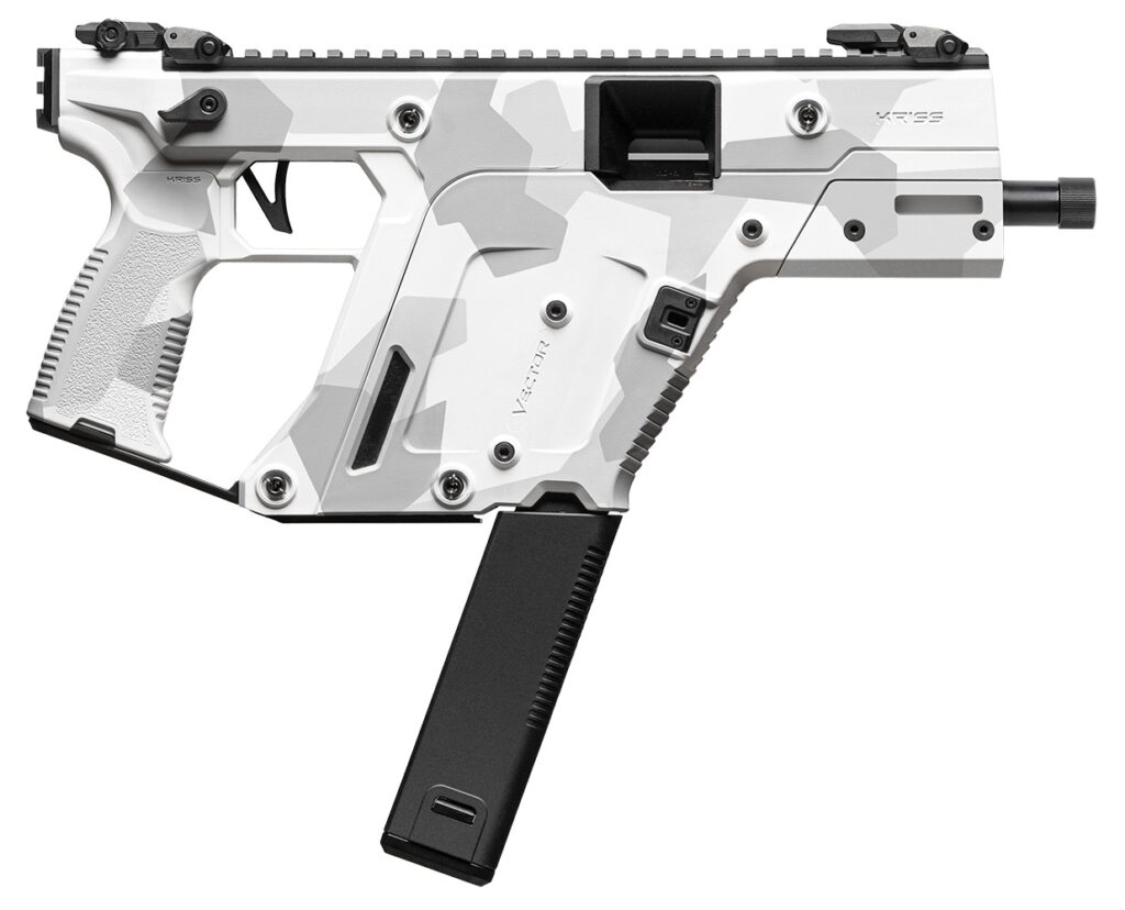 Kriss USA KV453PAD00 Vector SDP Gen3 45 ACP 30+1 5.50" Black Nitride Threaded Barrel, Arctic Delta Cerakote Receiver w/Picatinny Rail, Rear Picatinny Rail, M-LOK Handguard, White Polymer Grip