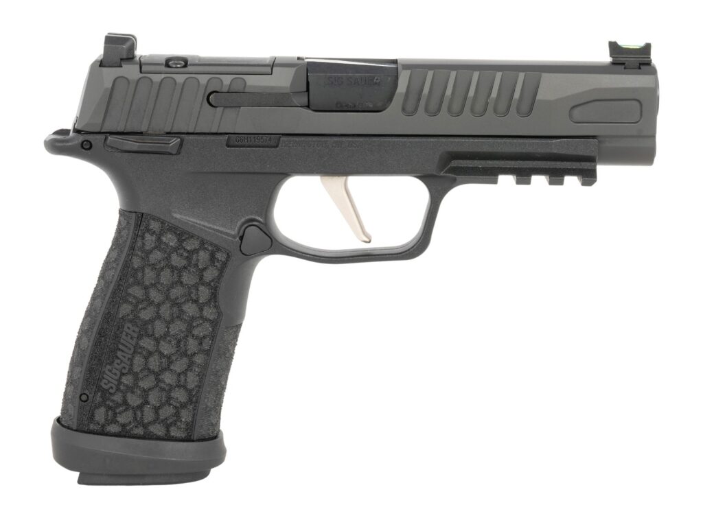 Sig Sauer 365XF9BFOMS P365 Fuse Compact 9mm Luger 17+1 4.30" Black DLC Barrel, Black Nitron Stainless Steel Optic Ready/Serrated Slide, Black Stainless Steel Frame w/Picatinny Rail, Black LXG Grip