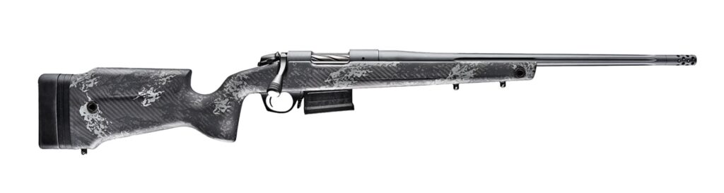 Bergara Rifles B14LM7518 B-14 Crest 300 PRC 5+1 22" Sniper Gray Cerakote Fluted Threaded Barrel, Sniper Gray Cerakote Steel Drilled & Tapped Receiver, Fixed Carbon Fiber w/Black & Gray Sponge Accents