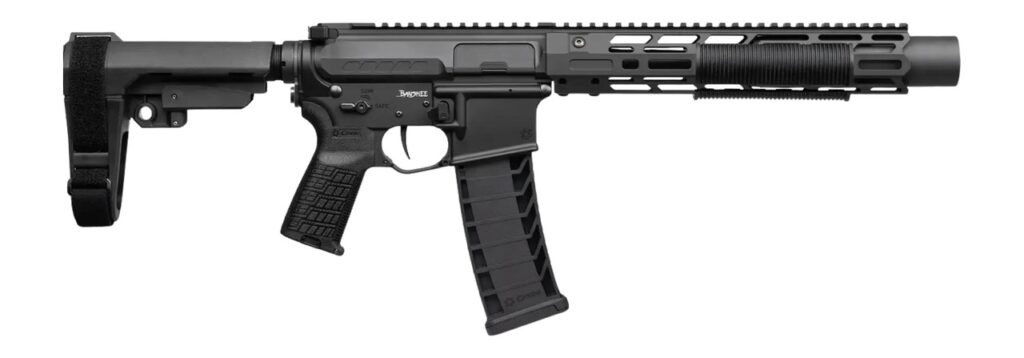 CMMG 94A68CD-AB Zeroed Banshee Mk4 9mm Luger 33+1 6.50" Black Nitride Threaded Barrel, Black Armor Cerakote Aluminum Receiver w/Picatinny Rail, M-LOK Handguard, Black Polymer CMMG RipBrace, CMMG Zeroe