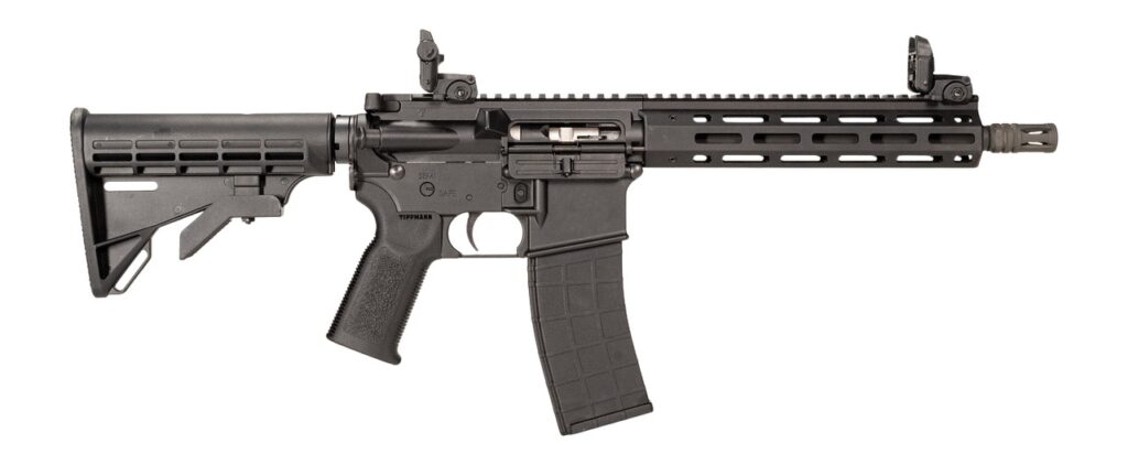 Tippmann Arms A101174 M4-22 Elite SBR 22 LR 25+1 11" Black Parkerized Threaded Barrel, Matte Black Aluminum Receiver w/Picatinny Rail, M-LOK Handguard, Adjustable Black Polymer Stock, Black Gen2 Grip